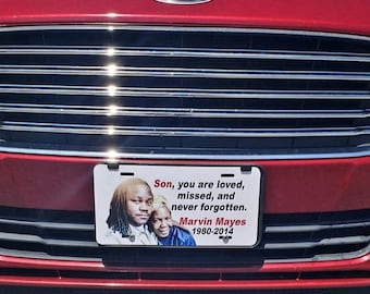 Memory License Plate, Photo Memorial Plate, Personalized License Plate, Photo Plate Customized License Plate