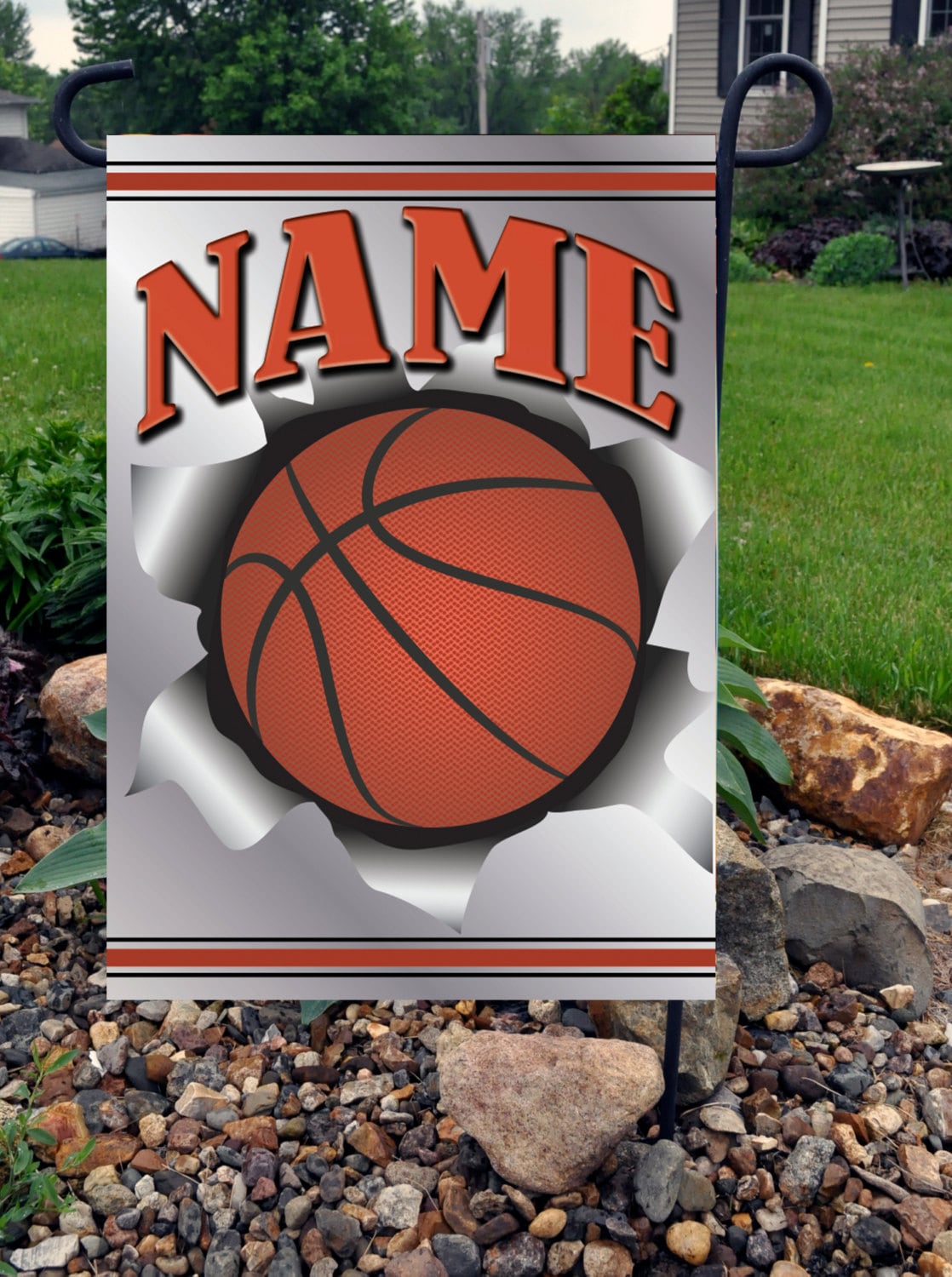 Garden Flag Basketball Personalized Basketball Flag Outside Etsy