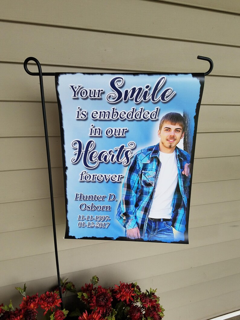 Memory Flag Photo Memorial Flag Cemetery Flag Personalized Etsy