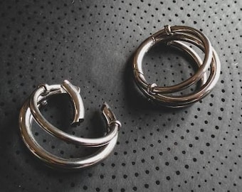 Stainless Steel 316L Industrial Triple Hoops Ears Weight-6G 4mm-Boho Jewel-Stretched Ears-New Collection-Minimalist Design-Body Modification