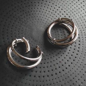Stainless Steel 316L Industrial Triple Hoops Ears Weight-6G 4mm-Boho Jewel-Stretched Ears-New Collection-Minimalist Design-Body Modification
