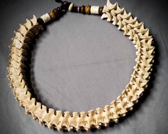 XXL Large Voodoo Snakes Bones Necklace-Unique Piece-Snake Vertebras-Unisex Jewelry-Organic Material-Shaman Necklace-Sustainable Jewels