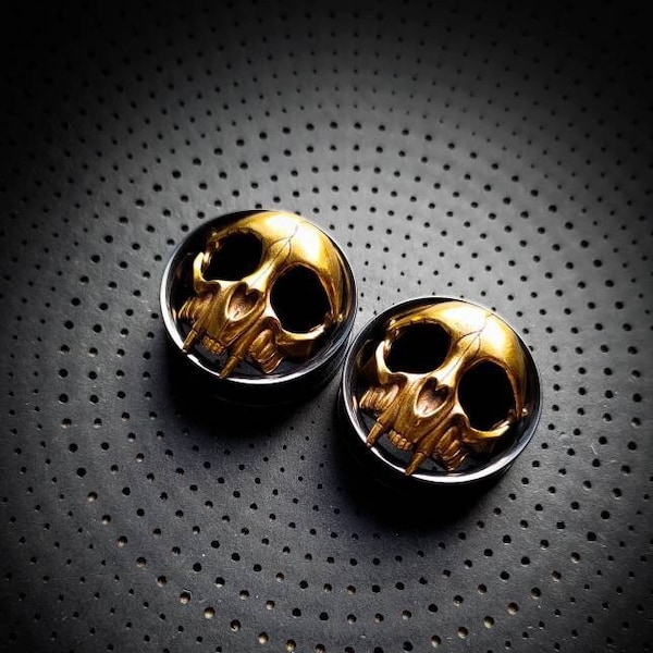 316L stalen Voodoo Cat Skullz oren stekkers-nieuwe Co-Unisex juwelen-uitgerekte oren-cosplay sieraden-taxidermie geïnspireerd-lichaamsmodificatie-ondergronds
