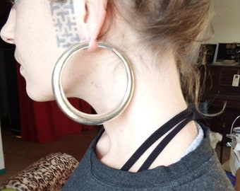 Silver Plated Curved OR Regular Ears Weight OR Bracelet-Industrial Hoops Earrings-Stretched Ears-Underground-Tribal Fusion Jewels-Boho