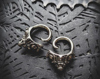 White Brass Small Ethnic Hangers Unisex Ears Weight-New Co-Stretched Ears-Body Modification-Design Jewels-Ethnic Design-Ornamental-Boho