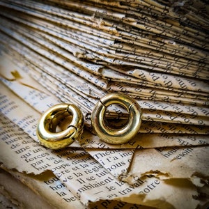 Brass Or White Brass Mini Hoops Unisex Ears Weight-4mm-New Co-Stretched Ear-Minimalist Design-Boho Jewels-Body Modification-Chic Ears Weight