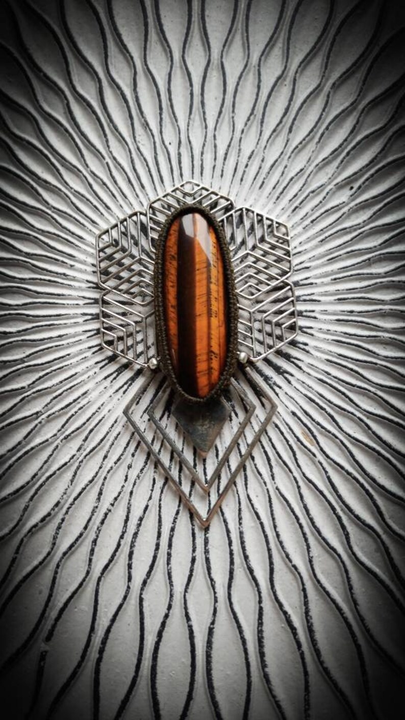 Yak Bone Beads-Boho Jewels-Unisex-Unique Piece-Biomecanic Jewels Red Tiger Eye Labyrinth Chevron Micro Macrame Mala Necklace Inspiration