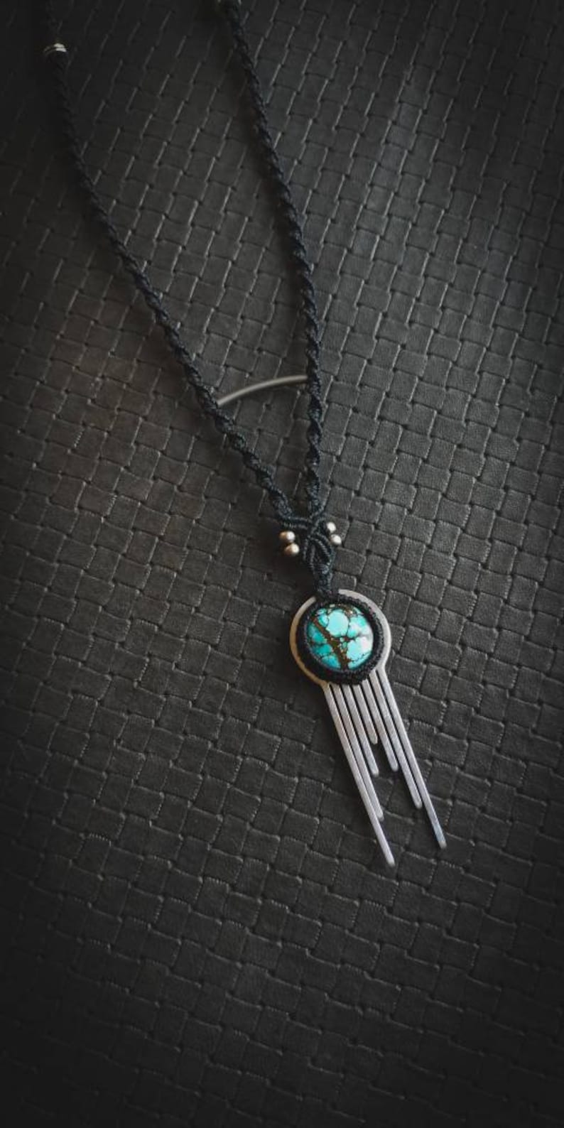 Unique Geometric Nepali Turquoise Biomecanic Inspired Necklace-Boho Jewels-Unique Piece-Unisex-Cosplay Jewels-Industrial Inspired-New Co