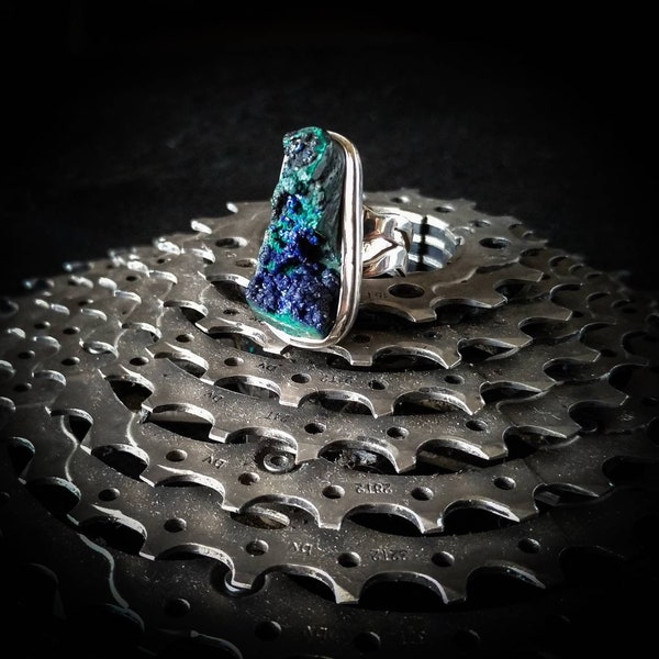 Silver Azurite Ring - Etsy