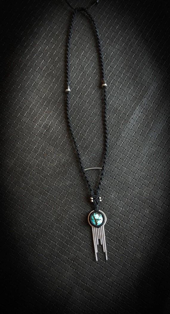 Unique Geometric Nepali Turquoise Biomecanic Inspired Necklace-Boho Jewels-Unique Piece-Unisex-Cosplay Jewels-Industrial Inspired-New Co