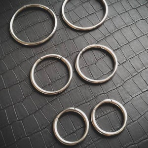 White Brass Thick Hoops-3mm-Minimalist Design Jewelry-Unisex Ears Weight-Stretched Ears-Industrial Inspired-New Collection-