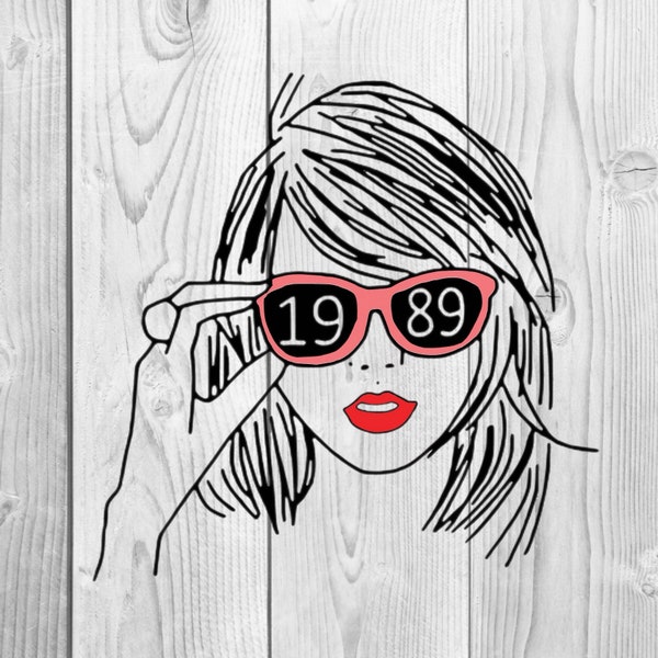 Taylor 1989 SVG, Sunglasses Face Image, PNG, JPG