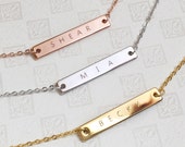 Engraved Necklaces- Name bar necklace, Personalized Engraved Necklace, Letter Necklace, Design your own Necklace, Custom Bar Necklace