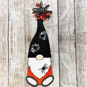 Handmade wooden Halloween gnome decor