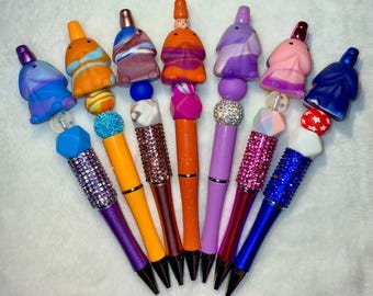 Richard Themed Silicone Beaded Pens - Unique Handmade Pens - Funny Gift for Pen Lovers - Writing