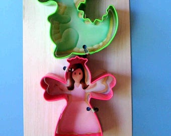 Fairytale Princess Cookie Cutters/ Set of 3: Princess, Dragon, Castle Cookie Cutters