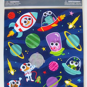 Googly Eye UFO'S & SPACESHIP Stickers/ Spaceship Stickers/ Astronaut Stickers/ UFO Stickers/ Rockets/ Spaceman, Planets, Martians