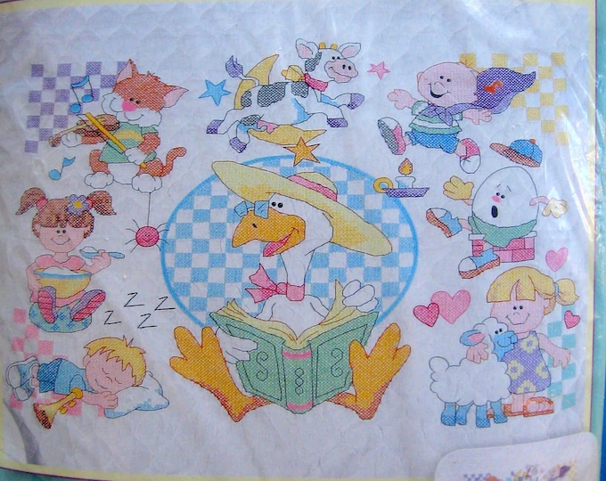 MOTHER GOOSE Baby Quilt Kit/ Rare Vintage Baby Hugs Mother Etsy