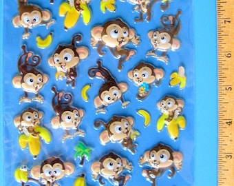 Monkey Banana 3D Puffy Stickers: for Crafts, Scrapbooking, Cardmaking, Gift Bags