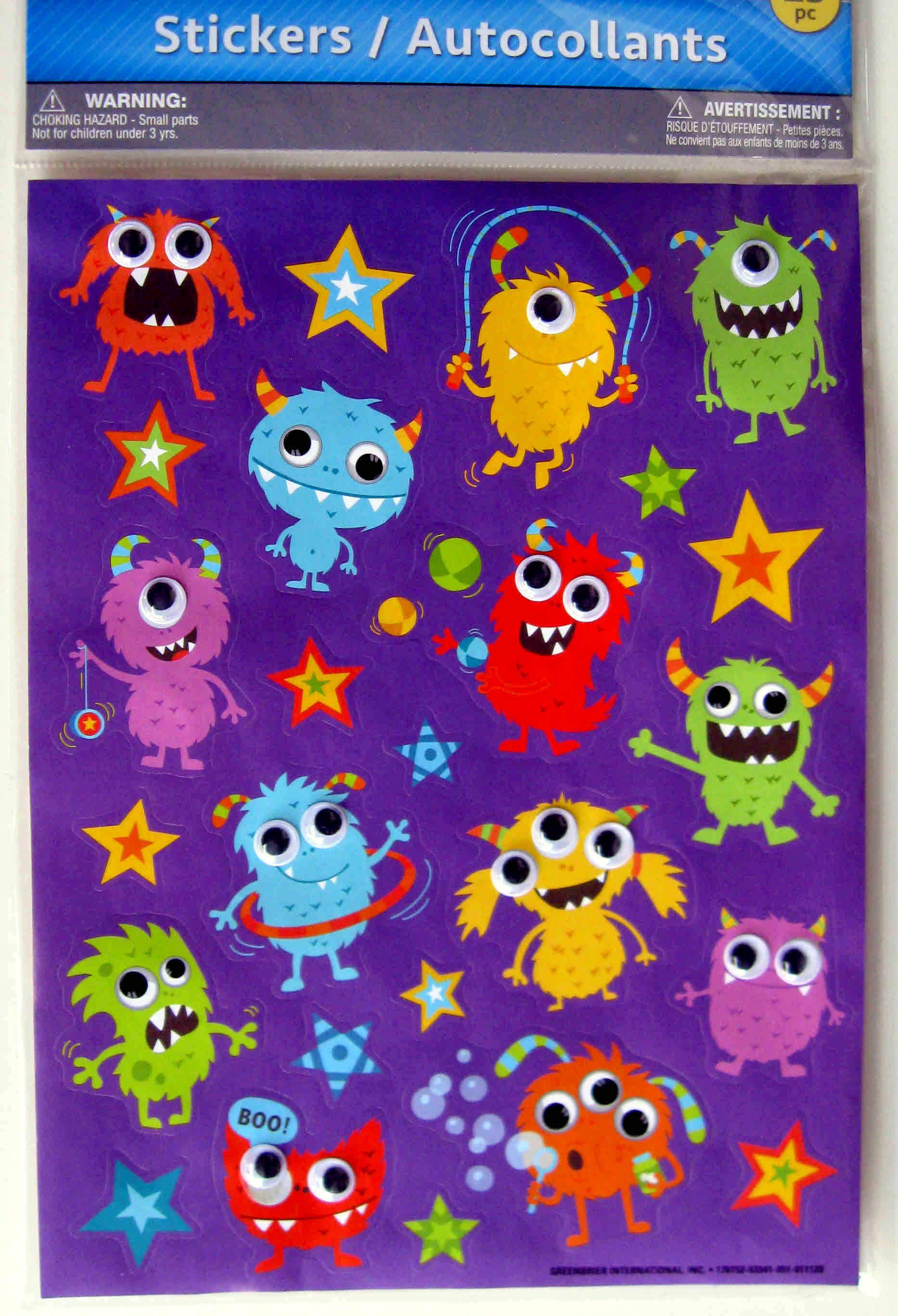 Googly Eye Monster Stickers/ MONSTER STICKERS With Googly Eyes/ Crazy  Monster Stickers With Googly Eyes one Eye, Two Eyes, Three Eyes 