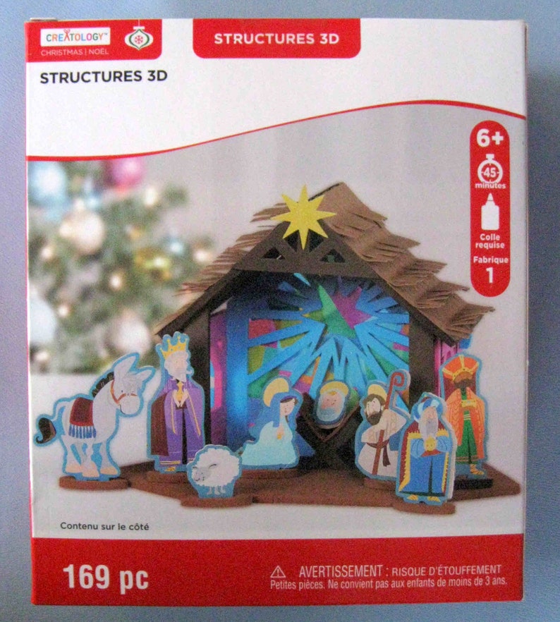 CHRISTMAS NATIVITY 3D Foam Craft Kit/ Baby Jesus Manger Scene Kit