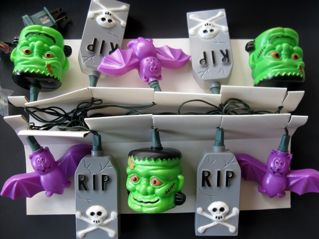 Halloween Lights/ RIP FRANKENSTEIN BAT Halloween Light Set/ Etsy