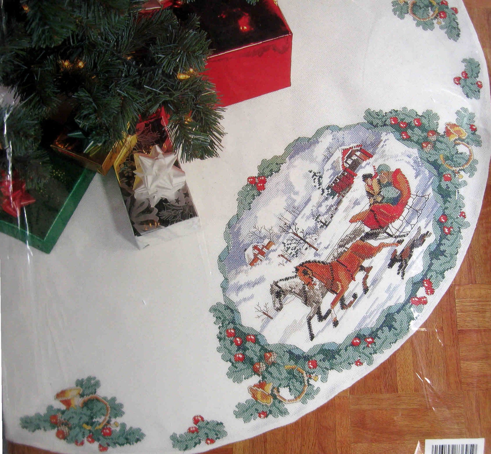 Christmas Tree Skirt Cross Stitch Kit 42 Round Etsy