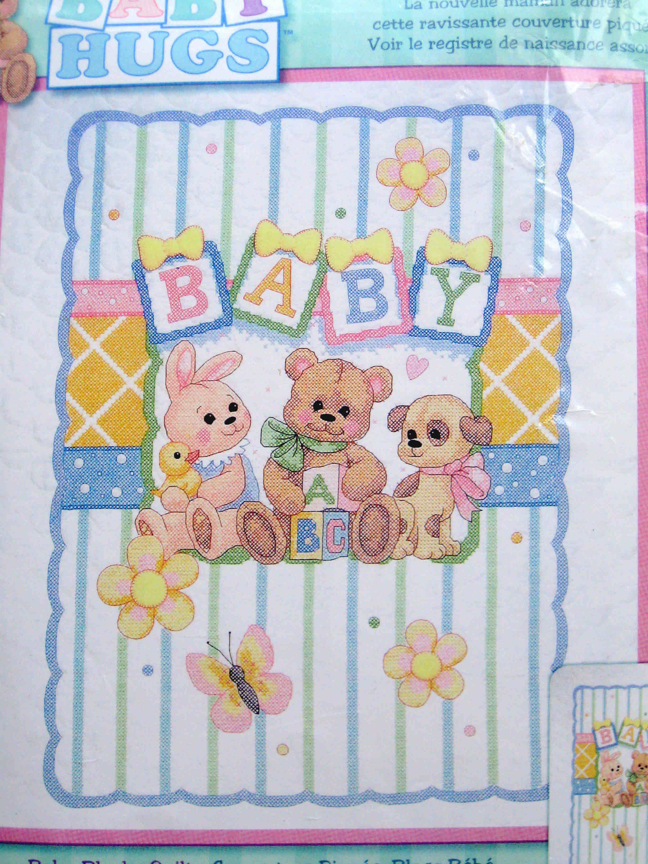 Dimensions Baby Hugs Quilt Stamped Cross Stitch Kit 34X43