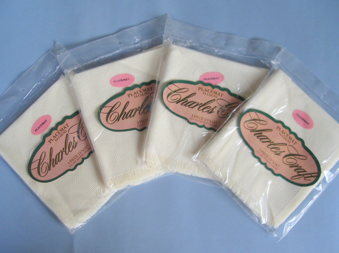 Charles Craft Ivory Placemat Cross Stitch Fabric / Set of 4 | Etsy