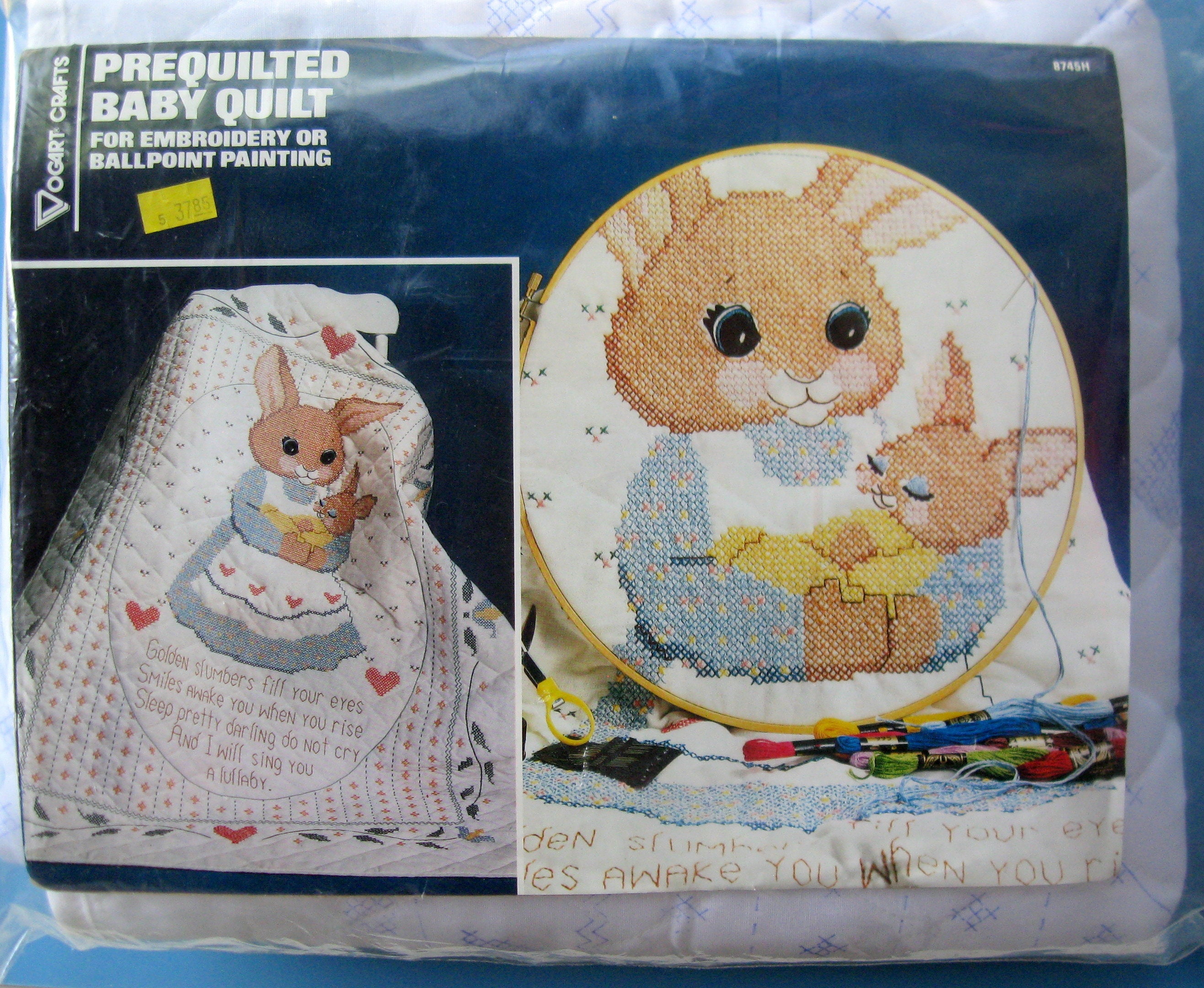 Dimensions Elephant ABC Quilt Stamped Cross Stitch Kit 34x43 New Baby Open  Box