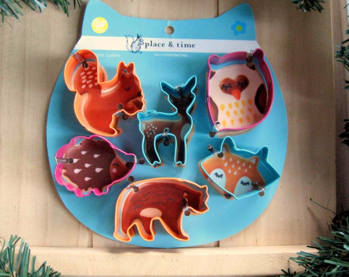 Woodland Animals Mini Cookie Cutter Set of 6/ Forest Animals Mini Metal