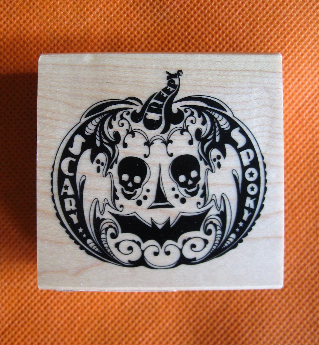 Halloween JACKOLANTERN PUMPKIN Rubber Stamp/ scaryspookycreepy
