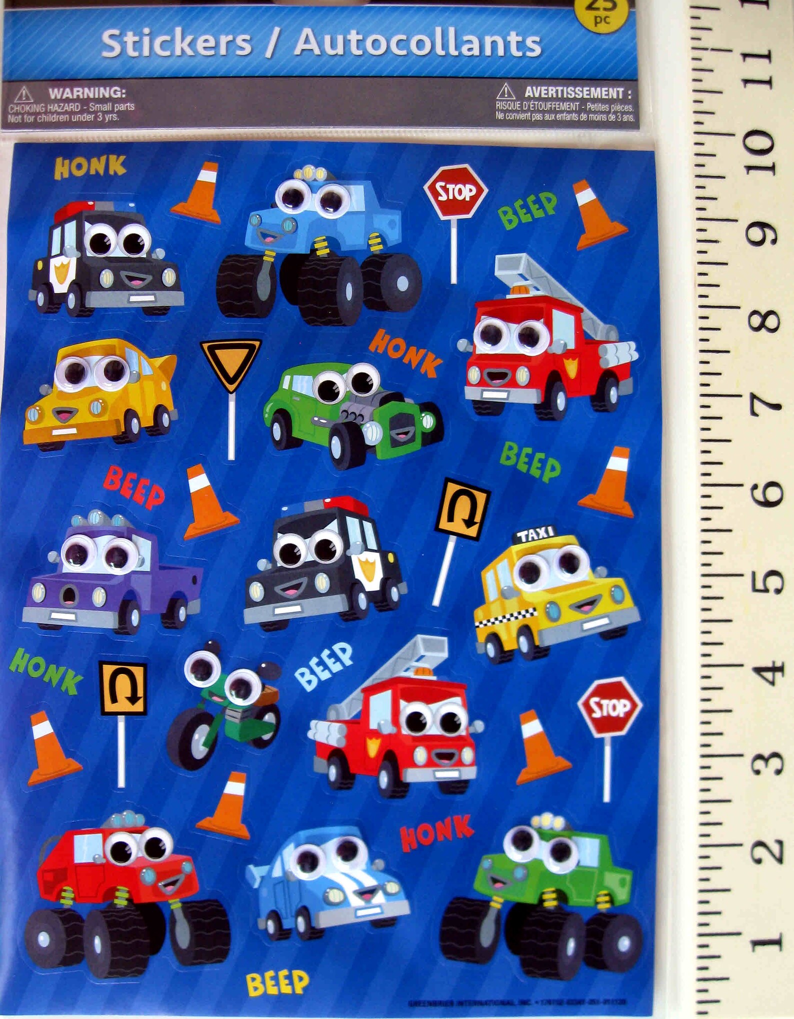 Googly Eye CAR & TRUCK STICKER Beep...Honk...Stop Set of 25 Etsy