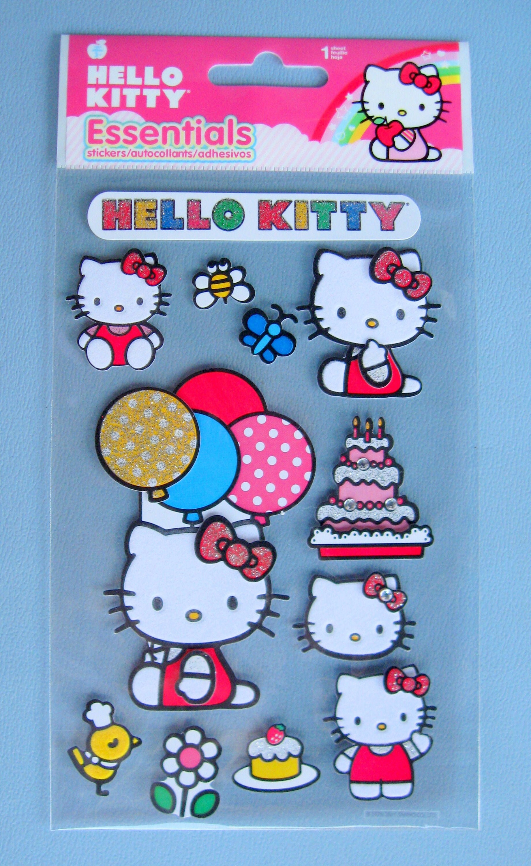 HELLO KITTY PopUp 3D Glitter Stickers/ Kids Hello Etsy