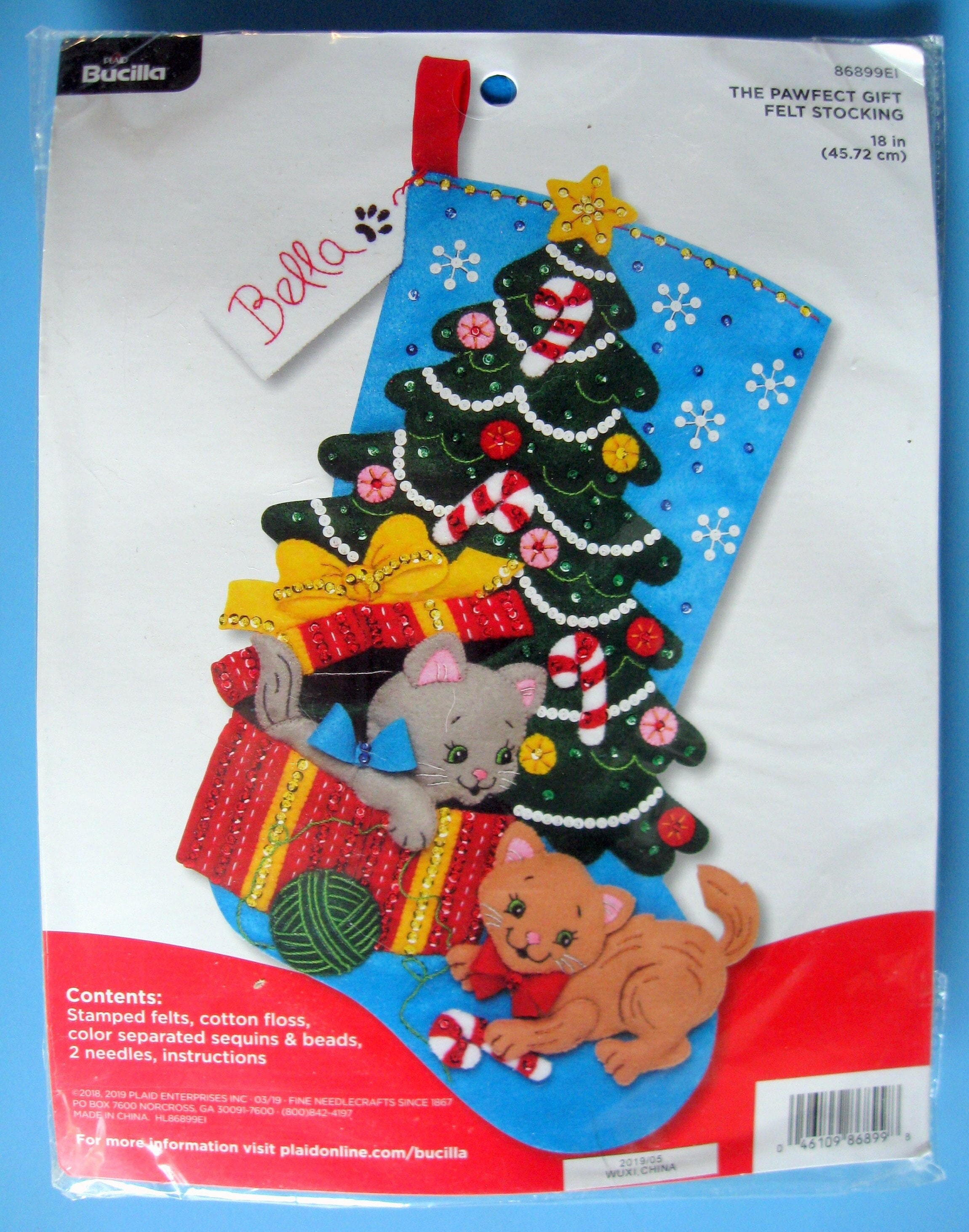 Pop-Up Santa Felt Stocking Kit by Bucilla Plaid