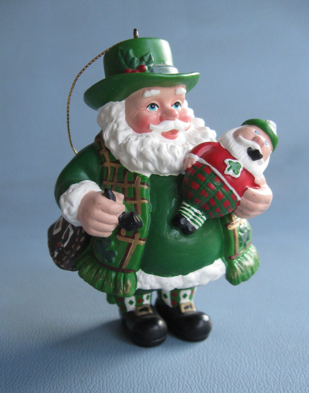 IRISH SANTA ORNAMENT/ Vintage Kurt Adler Green Santa Christmas Etsy