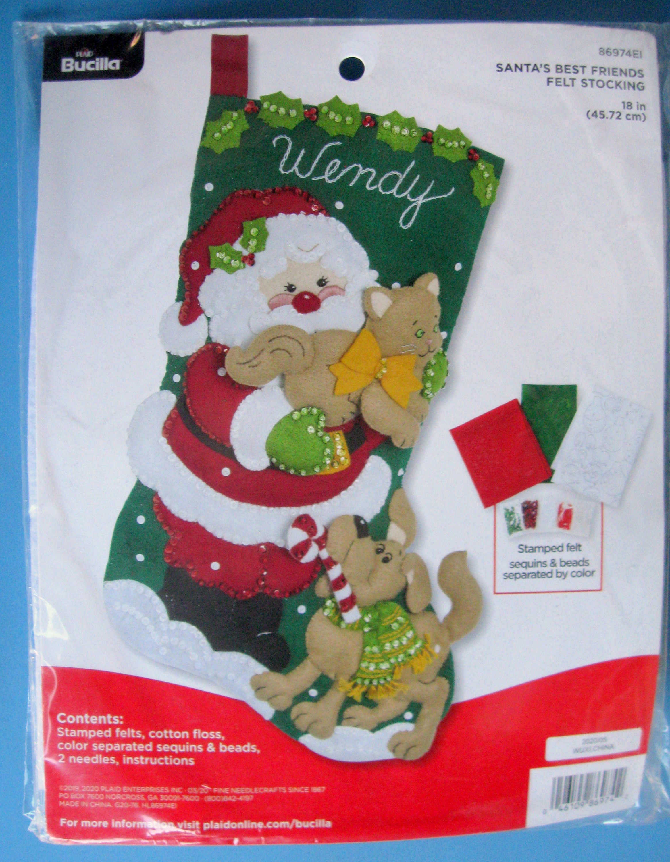 Bucilla Felt Stocking Applique Kit 18 Long-Christmas Dogs, 1 - Baker's