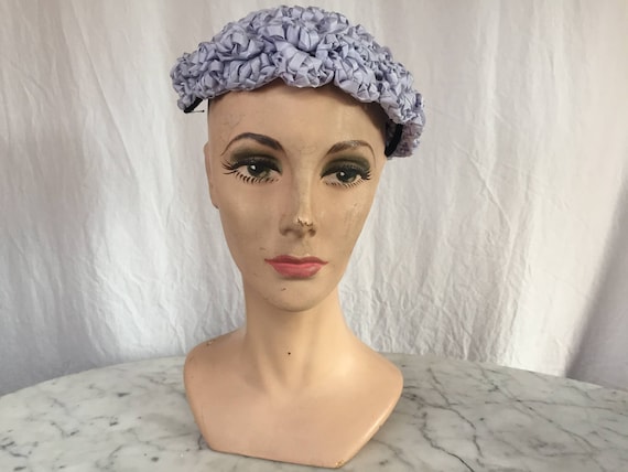Vintage 1940's 1950's Lavender Purple Ribbonwork R