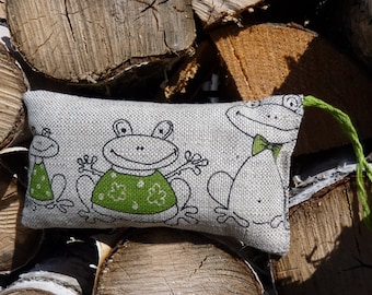 Natural scent Lavender sachet/ Eco herb sachet/ Frog lavender pouch/ Latvian linen sachet/ Aromatherapy lavender/ home eco decor/ sachet