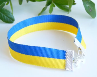 Ukraine Flag Bracelet/ Ukrainian Patriotic Bracelet/ Blue & yellow flag bracelet/ Support Ukraine/ Ukraine Jewelry/ Flag accessory