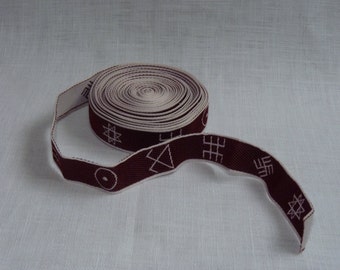 Latvian folkloric signs ribbon red with white and other side white with red 3 meters / 3.28 yards