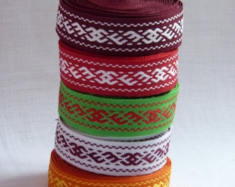 Latvian ribbon Zalktis - adder different colors 3 meters / 3.28 yards