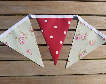 3m blues and taupe clarke oilcloth bunting by pretty bunting