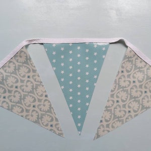 TEAL & MUSTARD Oilcloth Bunting, RetroBunting, Outdoor Bunting, Garden Bunting, Wipe Clean Bunting, Handmade Bunting, 2.5 metre, PVC Bunting image 5