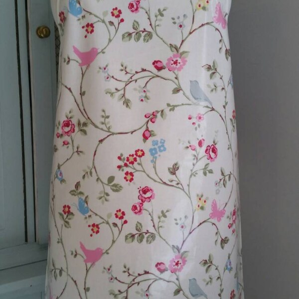 RETRO FLORALE Schürze, Wachstuch oder Baumwollschürze, Wischschürze, PVC Schürze, Wasserfeste Schürze, Backgeschenk, Volle Länge Schürze, Kochgeschenk