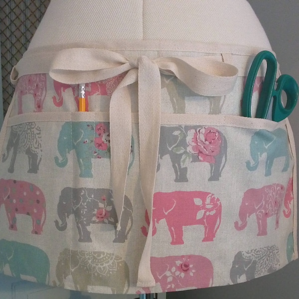 ELEFANT SCHÜRZE, LEHRER Schürze, Garten Schürze, Muttertag, Garten Geschenk, Lehrer Geschenk, halbe Taille Schürze, Dienstprogramm Schürze, Verkäufer Schürze
