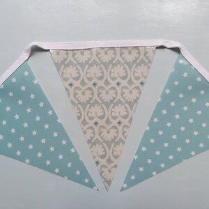 TEAL & MUSTARD Oilcloth Bunting, RetroBunting, Outdoor Bunting, Garden Bunting, Wipe Clean Bunting, Handmade Bunting, 2.5 metre, PVC Bunting image 4