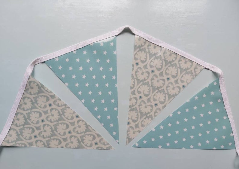 TEAL & MUSTARD Oilcloth Bunting, RetroBunting, Outdoor Bunting, Garden Bunting, Wipe Clean Bunting, Handmade Bunting, 2.5 metre, PVC Bunting Teal