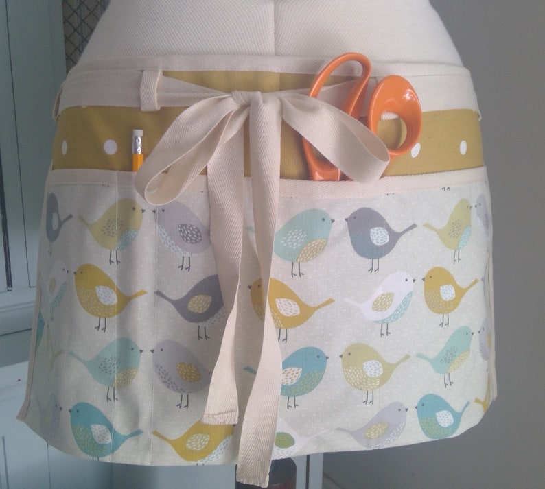 Garden Gift Craft Apron Utility Apron Classroom Apron Teachers Apron Vendors Apron Cotton SCANDI BIRDS Waist Apron Gardening Apron