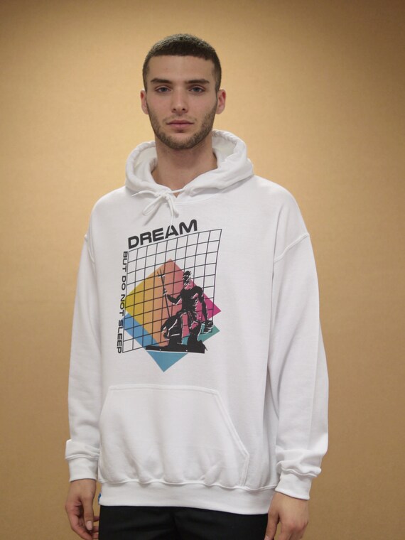 white baggy hoodie